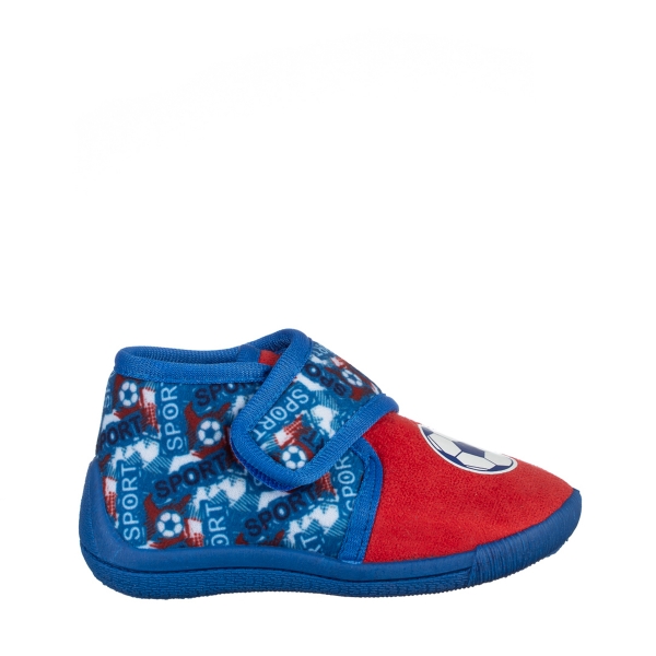 Solina piros és kék gyerek papucs, textil anyagból készült, 2 - Kalapod.hu