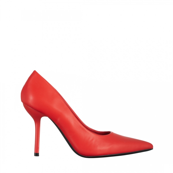 Leya piros női cipő, műbőrből készült, 2 - Kalapod.hu