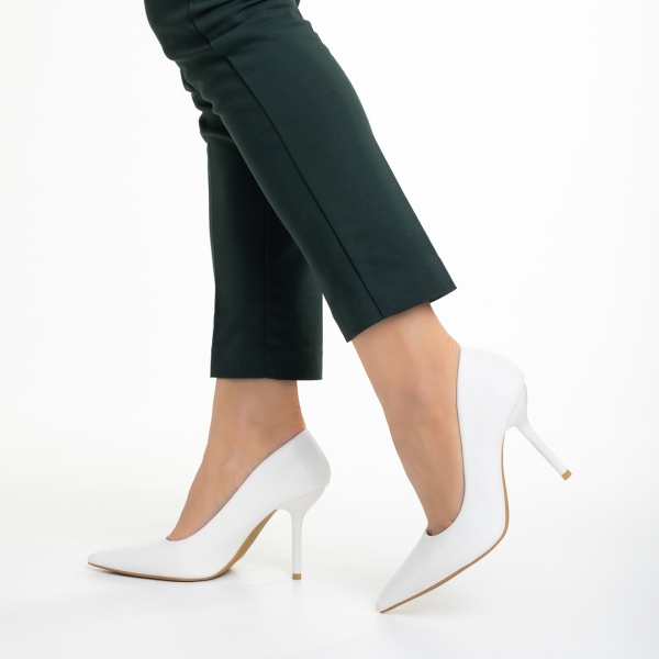 Leya fehér női cipő, műbőrből készült, 4 - Kalapod.hu