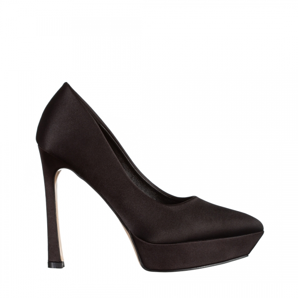 Coriana fekete női cipő, textil anyagból készült, 4 - Kalapod.hu