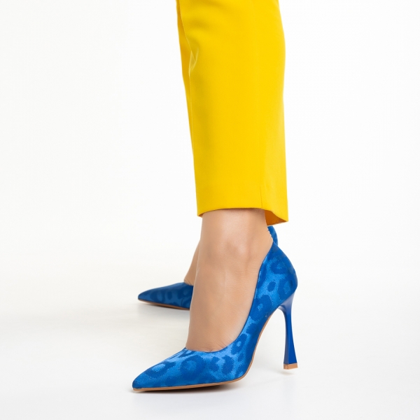 Zaida kék női cipő, textil anyagból készült, 3 - Kalapod.hu