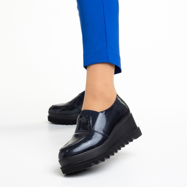 Tamora kék női cipő, műbőrből készült, 3 - Kalapod.hu