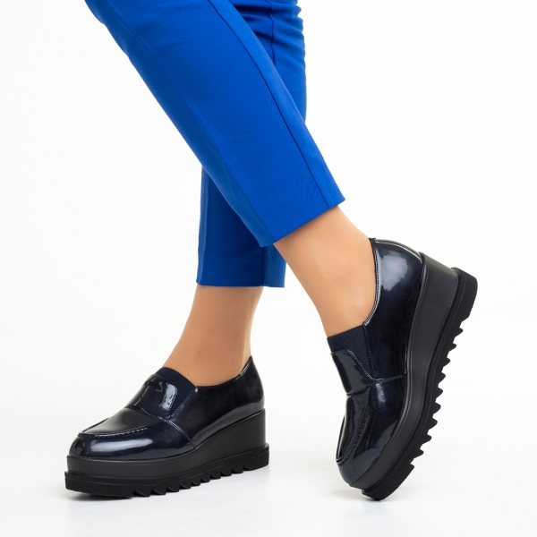 Tamora kék női cipő, műbőrből készült, 4 - Kalapod.hu
