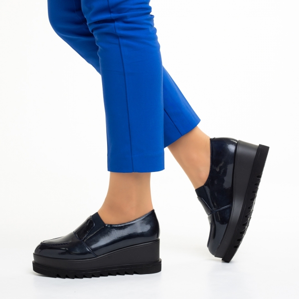 Tamora kék női cipő, műbőrből készült, 5 - Kalapod.hu