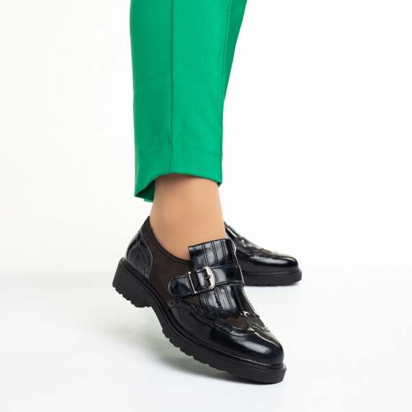 Evianna fekete női cipő, lakkozott műbőrből készült - Kalapod.hu