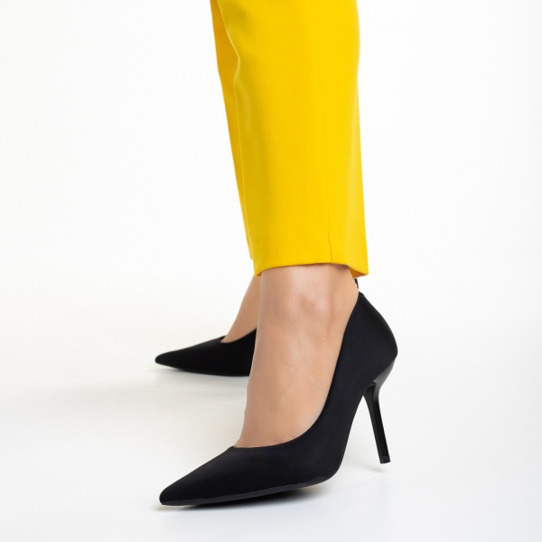 Emelda fekete női cipő, textil anyagból készült, 3 - Kalapod.hu
