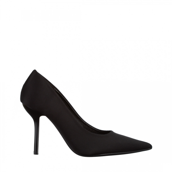 Emelda fekete női cipő, textil anyagból készült, 2 - Kalapod.hu