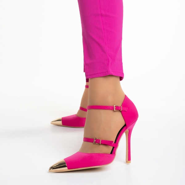Brisa fukszia női cipő, textil anyagból készült, 4 - Kalapod.hu