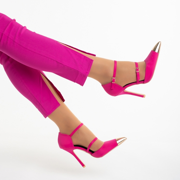 Brisa fukszia női cipő, textil anyagból készült, 6 - Kalapod.hu