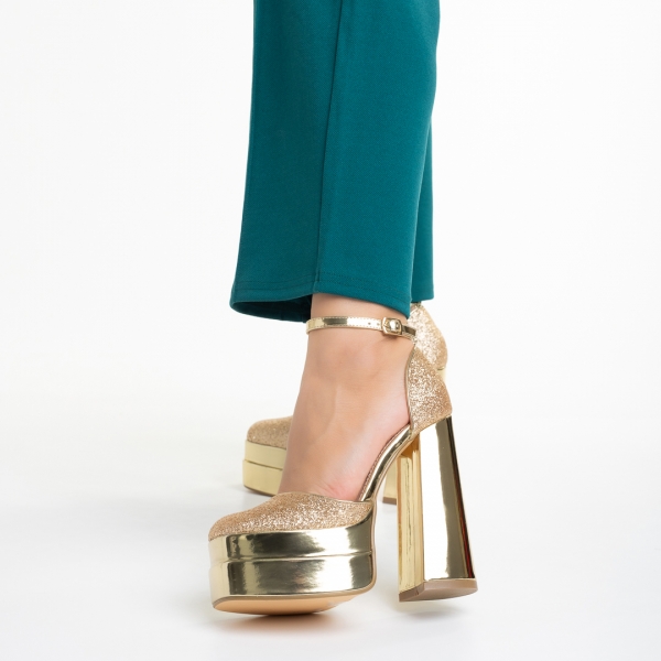 Elara arany női cipő, textil anyagból készült - Kalapod.hu