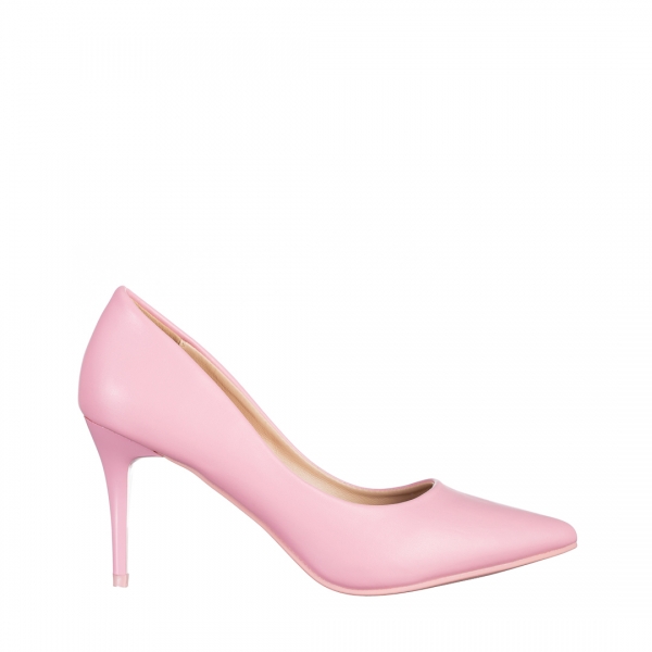 Lenaya rózsaszín női cipő sarokkal, műbőrből készült, 2 - Kalapod.hu