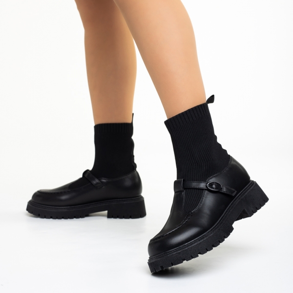 Dallas fekete alkalmi női cipő, műbőrből és textil anyagból készült - Kalapod.hu
