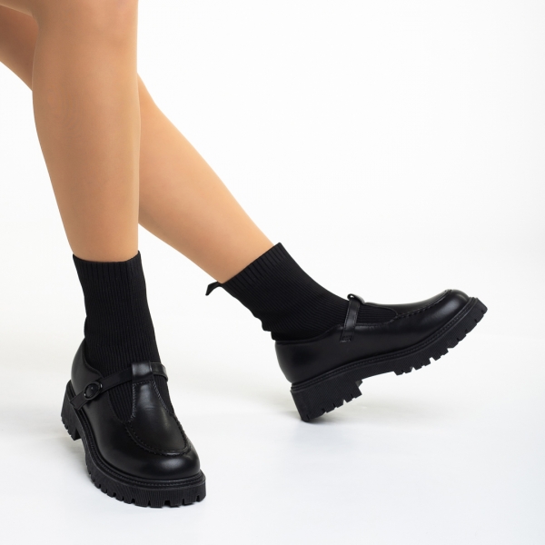 Dallas fekete alkalmi női cipő, műbőrből és textil anyagból készült, 5 - Kalapod.hu