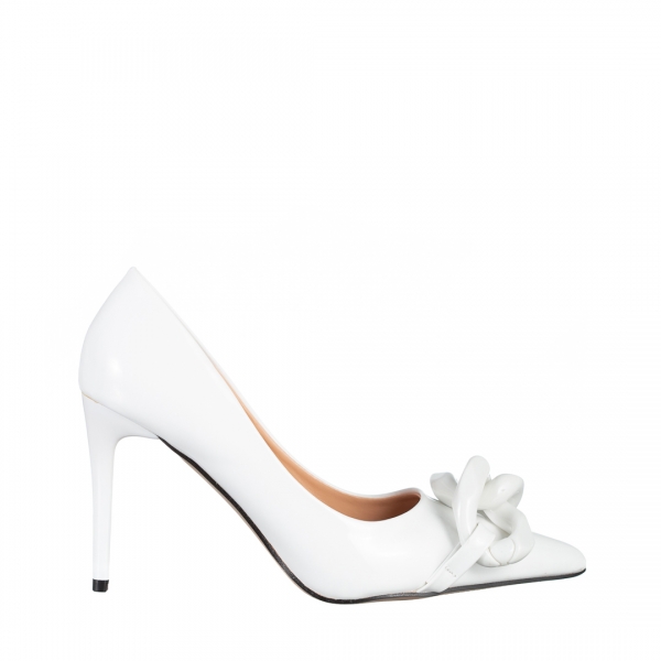 Semina fehér női cipő sarokkal, 2 - Kalapod.hu