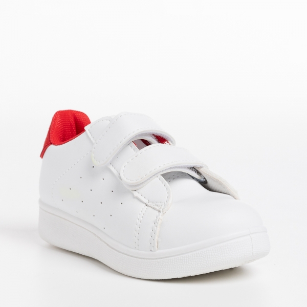 Artio fehér és piros gyerek sportcipő, műbőrből készült, 3 - Kalapod.hu