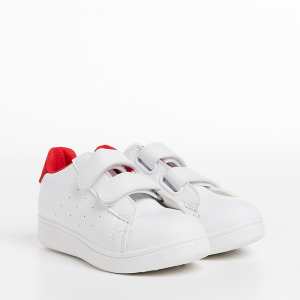 Artio fehér és piros gyerek sportcipő, műbőrből készült - Kalapod.hu