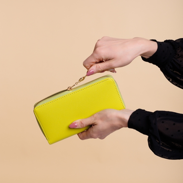 Rayen sárga női pénztárca, textil anyagból készült - Kalapod.hu