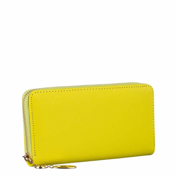 Rayen sárga női pénztárca, textil anyagból készült, 3 - Kalapod.hu