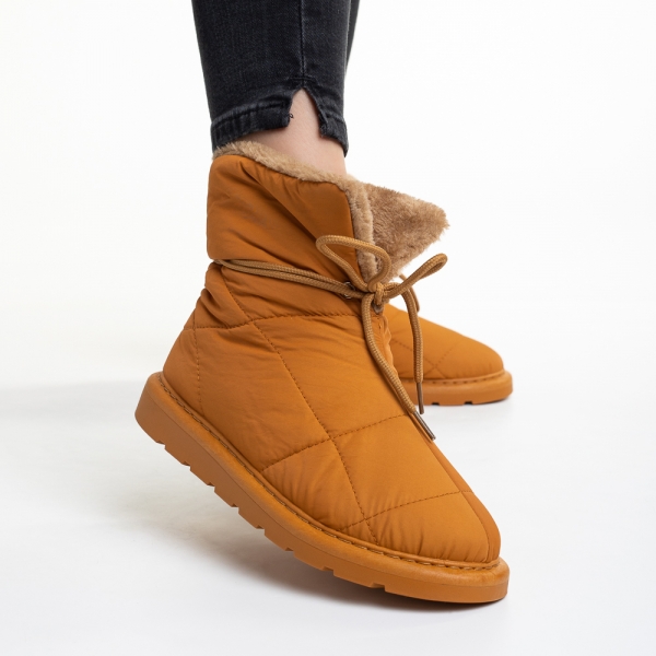 Anselma camel női csizma, textil anyagból készült, 4 - Kalapod.hu