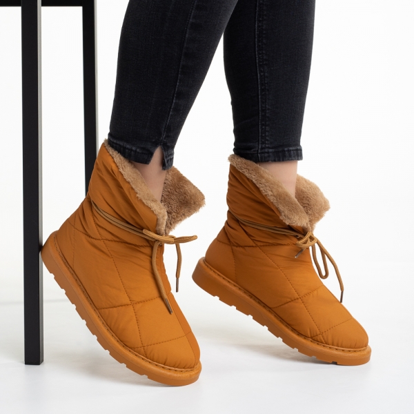 Anselma camel női csizma, textil anyagból készült, 6 - Kalapod.hu