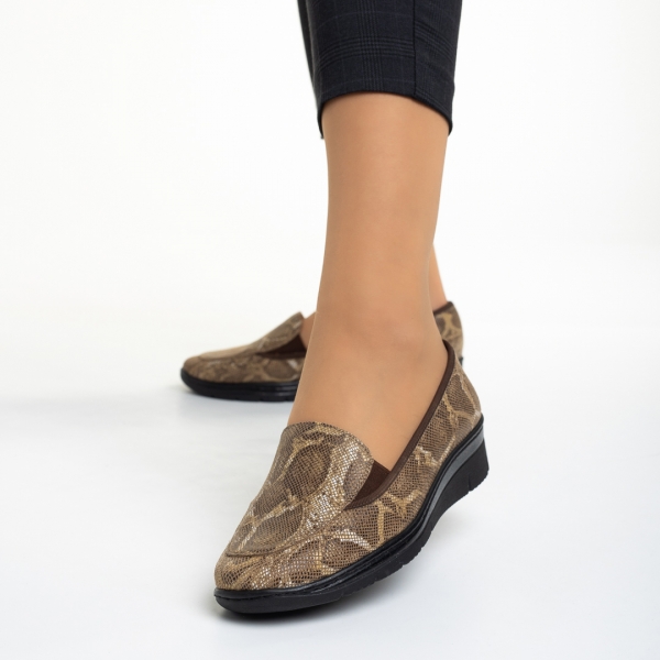 Liora bézs női cipő, valódi bőrből készült, 3 - Kalapod.hu