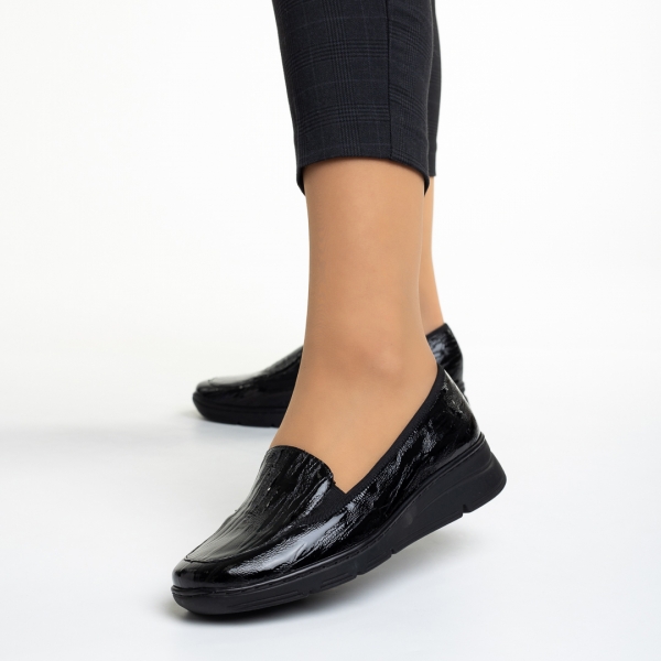 Tajana fekete női cipő, valódi bőrből készült, 3 - Kalapod.hu
