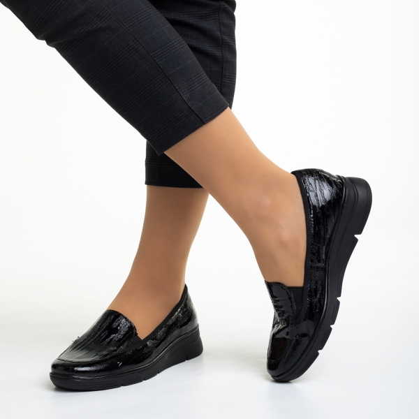 Tajana fekete női cipő, valódi bőrből készült, 4 - Kalapod.hu