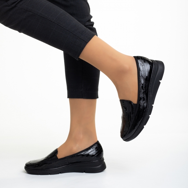 Tajana fekete női cipő, valódi bőrből készült, 5 - Kalapod.hu