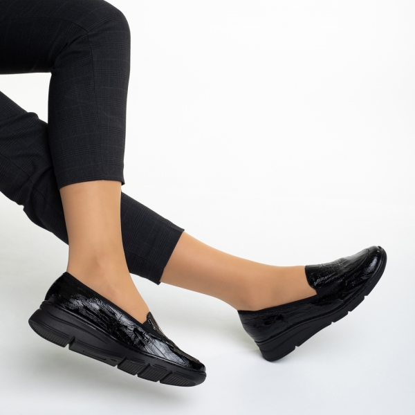 Tajana fekete női cipő, valódi bőrből készült, 6 - Kalapod.hu