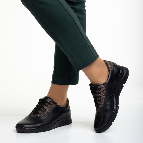 Anahita fekete alkalmi női cipő, valódi bőrből készült, 3 - Kalapod.hu