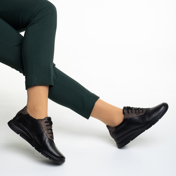 Anahita fekete alkalmi női cipő, valódi bőrből készült, 6 - Kalapod.hu