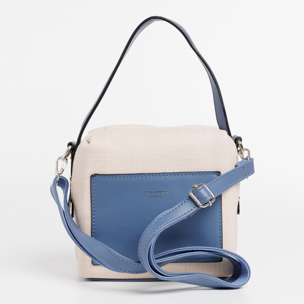 David Jones bézs és kék női táska, Maristella textil anyagból készült, 6 - Kalapod.hu