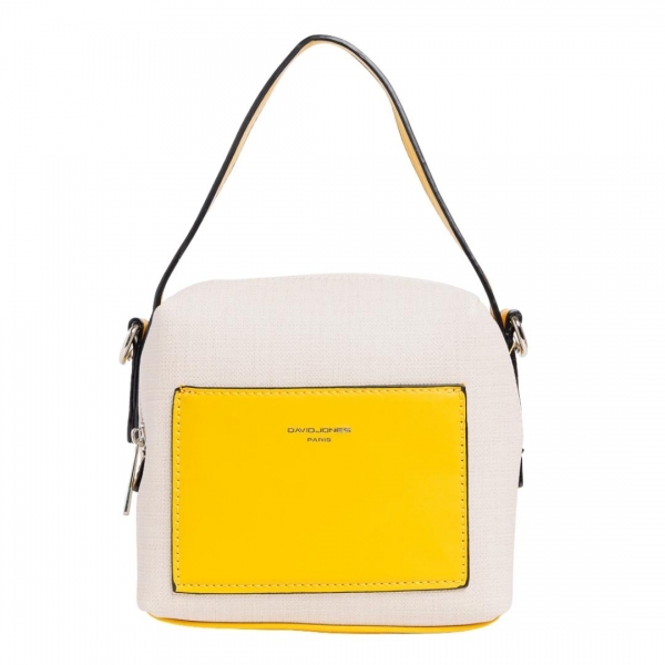 David Jones bézs és sárga női táska, Maristella textil anyagból készült, 2 - Kalapod.hu