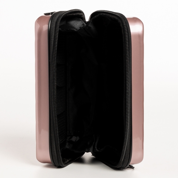 Minali rózsaszín női kozmetikus táska, akrilból készült, 7 - Kalapod.hu
