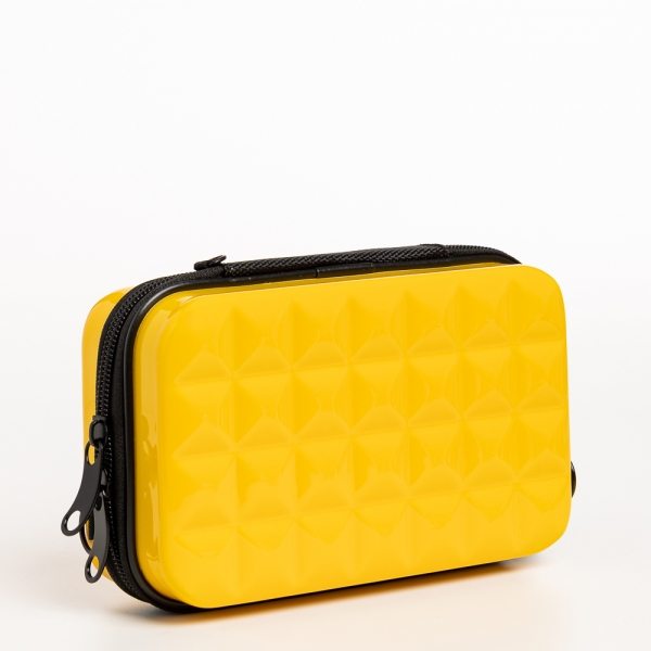 Minali sárga női kozmetikus táska, akrilból készült, 3 - Kalapod.hu