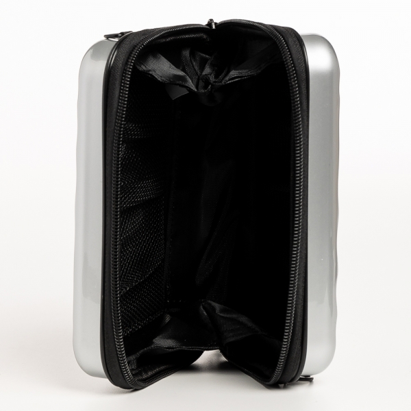 Carlota ezüst női kozmetikus táska, akrilból készült, 7 - Kalapod.hu