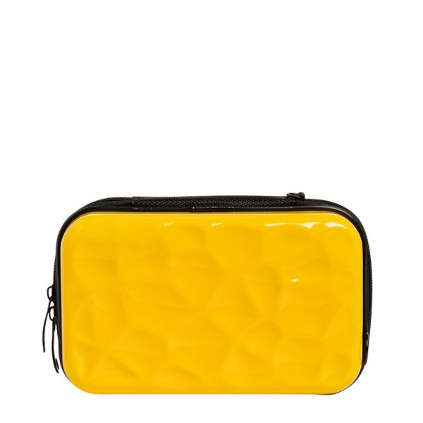 Carlota sárga női kozmetikus táska, akrilból készült, 2 - Kalapod.hu