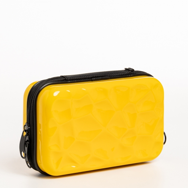 Carlota sárga női kozmetikus táska, akrilból készült, 3 - Kalapod.hu
