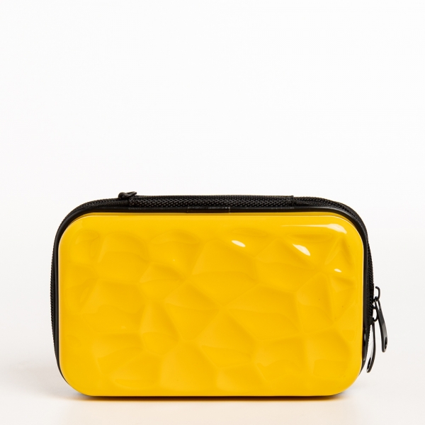 Carlota sárga női kozmetikus táska, akrilból készült, 5 - Kalapod.hu