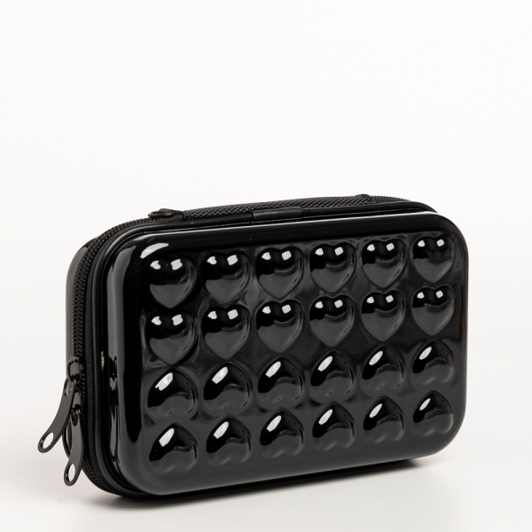 Santina fekete női kozmetikus táska, akrilból készült, 3 - Kalapod.hu