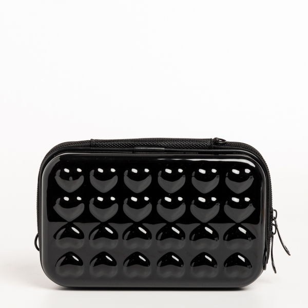 Santina fekete női kozmetikus táska, akrilból készült, 5 - Kalapod.hu