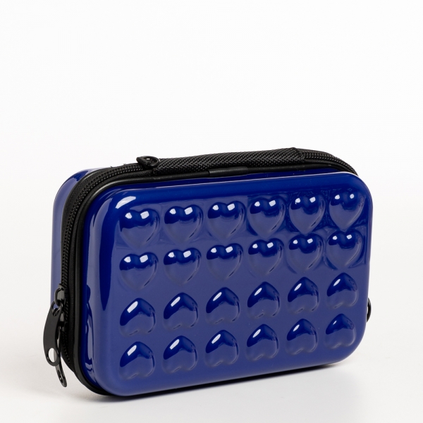 Santina kék női kozmetikus táska, akrilból készült, 3 - Kalapod.hu