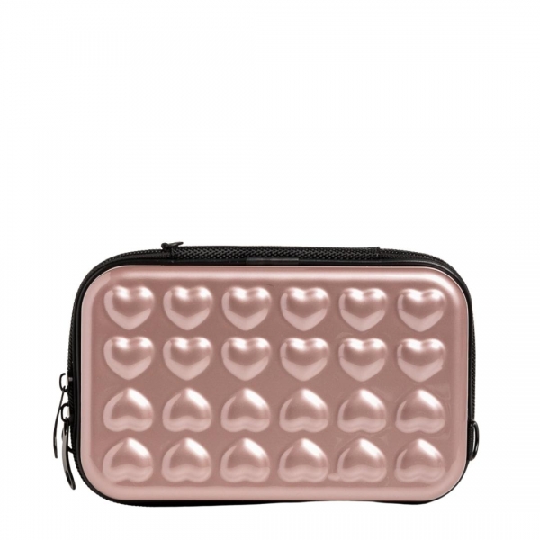 Santina rózsaszín női kozmetikus táska, akrilból készült, 2 - Kalapod.hu