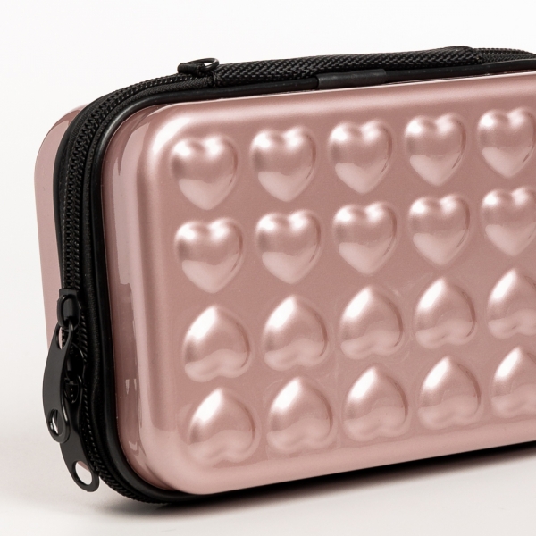 Santina rózsaszín női kozmetikus táska, akrilból készült, 4 - Kalapod.hu