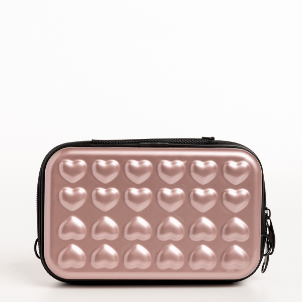 Santina rózsaszín női kozmetikus táska, akrilból készült, 5 - Kalapod.hu