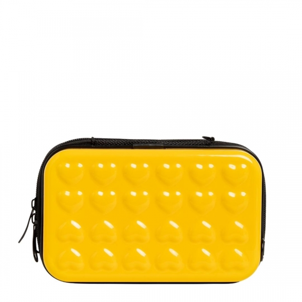 Santina sárga női kozmetikus táska, akrilból készült, 2 - Kalapod.hu