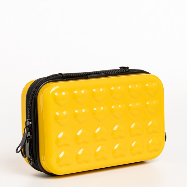 Santina sárga női kozmetikus táska, akrilból készült, 3 - Kalapod.hu