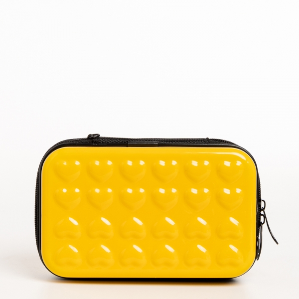 Santina sárga női kozmetikus táska, akrilból készült, 5 - Kalapod.hu
