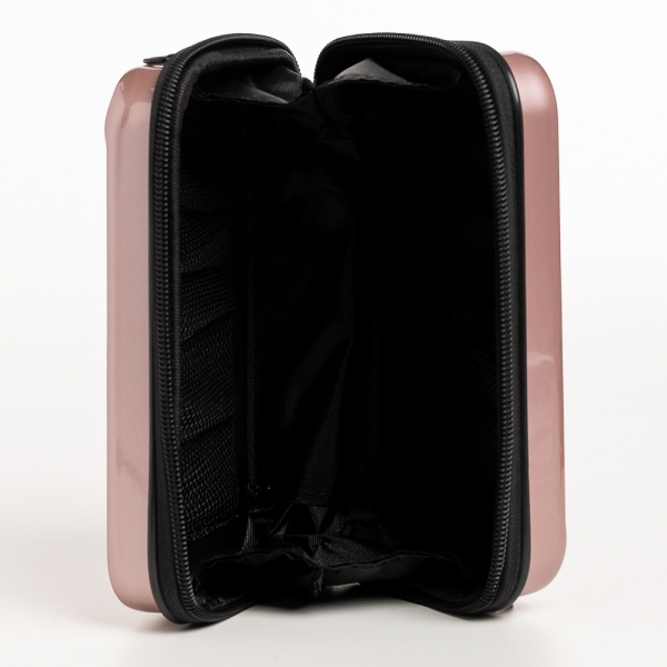 Mirta rózsaszín női kozmetikus táska, akrilból készült, 7 - Kalapod.hu