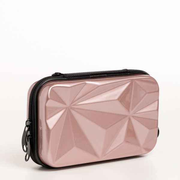Mirta rózsaszín női kozmetikus táska, akrilból készült, 3 - Kalapod.hu
